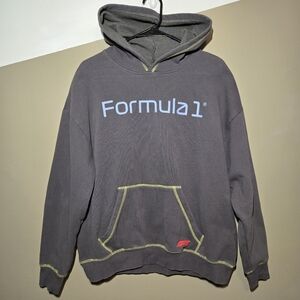 Formula 1 X Pacsun Unisex Eco Racer Hoodie Gray Licensed Size XS Oversized